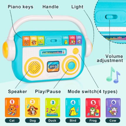 AFKSTL baby music player toy with an easy-grip handle and colorful buttons, designed for toddlers.