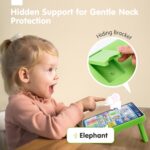 Green hahaland 5-Language Learning Tablet for toddlers with various colorful icons and buttons, designed for early education.