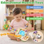 Tsomtto Musical Giraffe Guitar and Piano toy with colorful lights and buttons for toddlers aged 1-3.