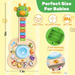 Tsomtto Musical Giraffe Guitar and Piano toy with colorful lights and buttons for toddlers aged 1-3.