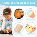 A collection of ZJEFUNS wooden musical instruments including a xylophone and tambourine, arranged for play.